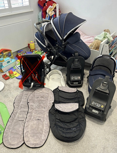 Egg tandem pram - pram, extras